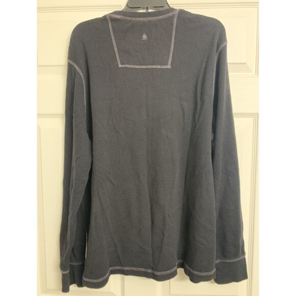 G. H. Bass Waffle Knit Thermal Henley Size XXL Black - Picture 3 of 9